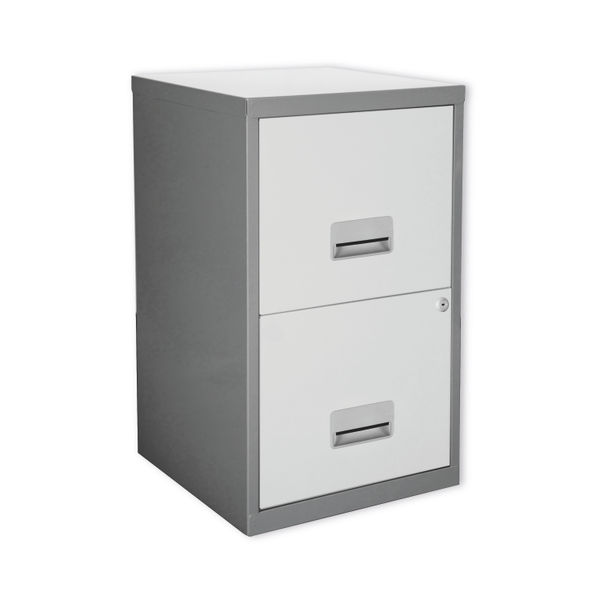 Pierre Henry Silver/White H660mm A4 2 Drawer Maxi Filing 95799