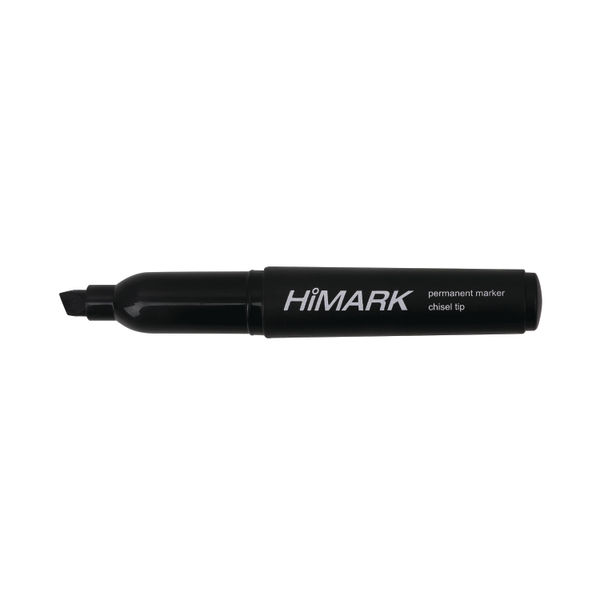 Himark Permanent Chisel Tip Black Marker (Box of 12)