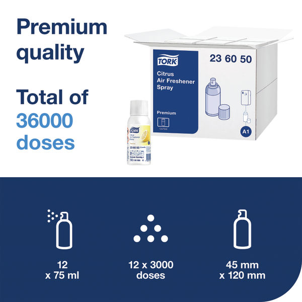 Tork Air Freshener Spray Refill A1 Citrus 75ml (Pack of 12) 236050