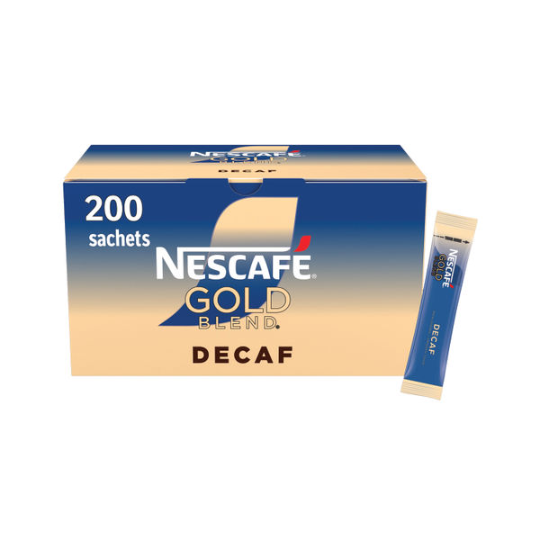 Nescafe Gold Blend Decaffeinated One Cup Coffee Sachets (Pack of 200) 12612390