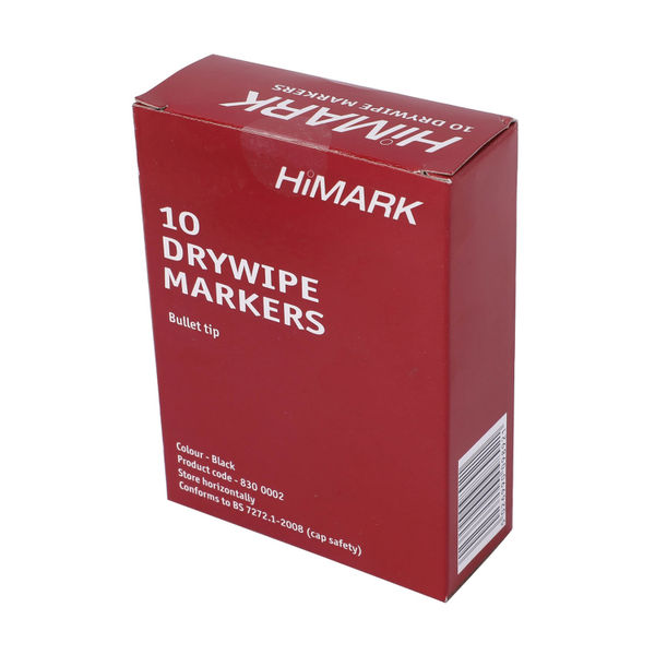 Black Whiteboard Marker Pens Bullet Tip (Pack of 10) WB15 804032