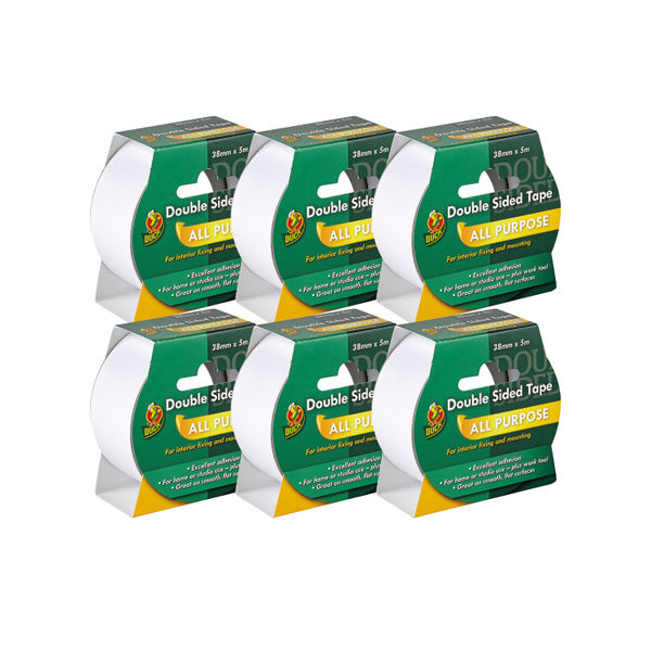 Ducktape Double-Sided Interior Tape 38mmx5m Clear (Pack of 6) 232603