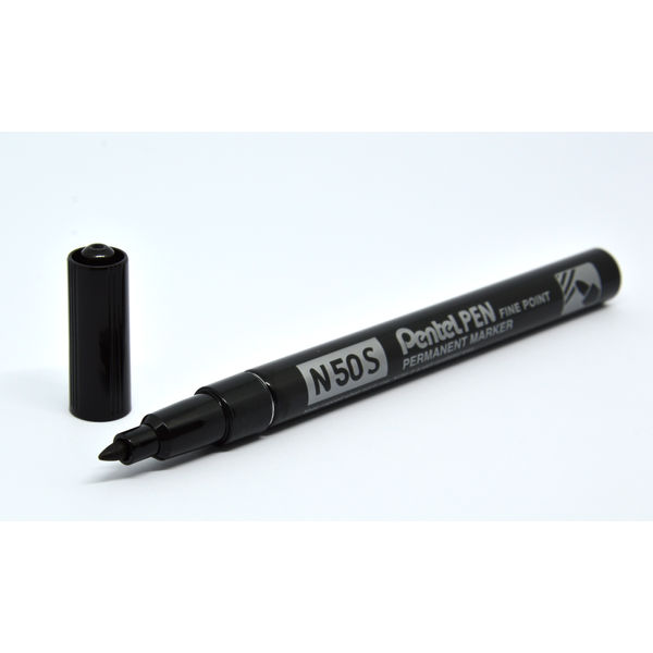 Pentel N50S Black Fine Permanent Bullet Markers, Pack of 12 - N50S-A