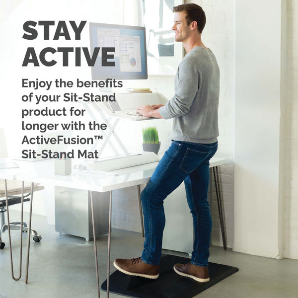 Fellowes ActiveFusion Anti-Fatigue Sit-Stand Mat 915x610x89mm Black 8707101