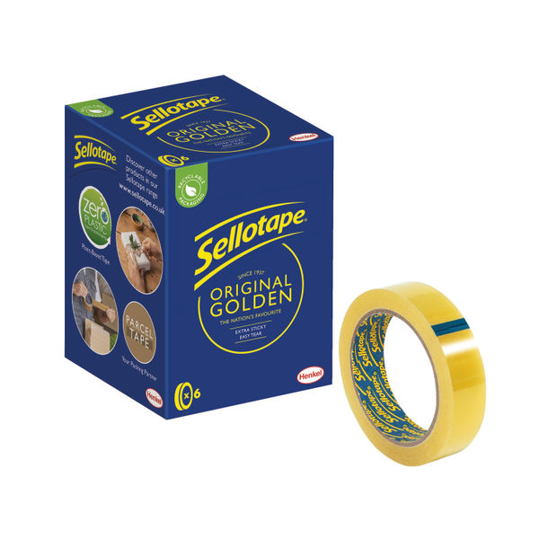 Sellotape Original Golden Tape 24mmx66m (Pack of 6) 1443306