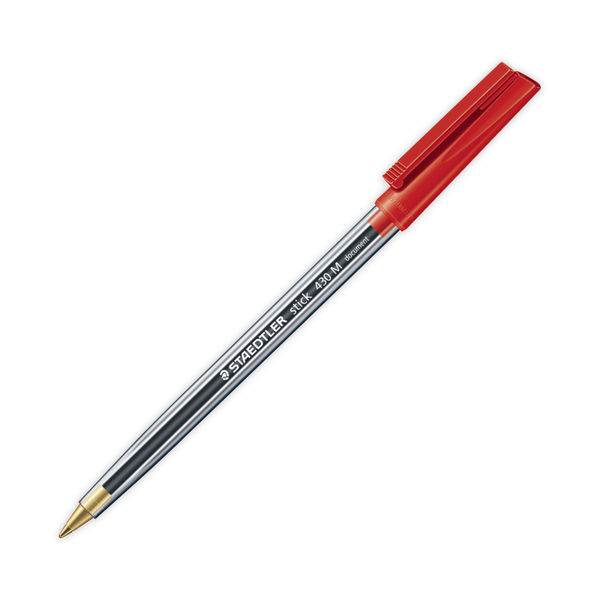 Staedtler Stick 430 Ballpoint Pen Medium Red (Pack of 10) 430-M2