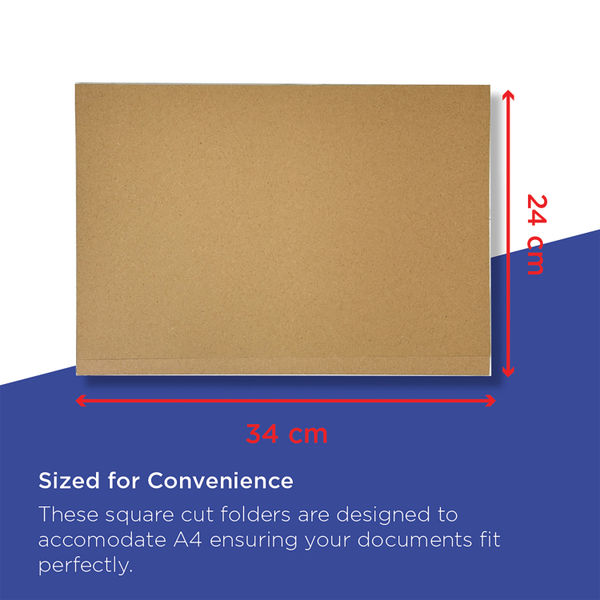 Guildhall Square Cut Folder Mediumweight Foolscap Buff (Pack of 100) FS250-BUFZ