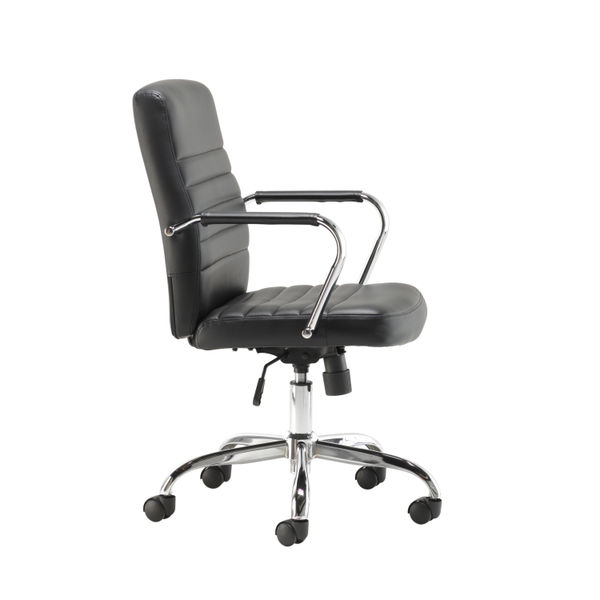 Jemini Amalfi Meeting Chair 630x630x885-980mm Leather Look Black KF79135