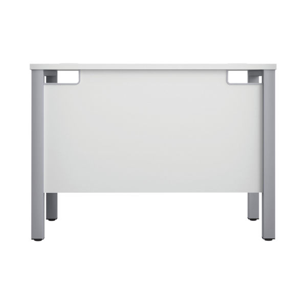 Jemini Rectangular Goal Post Desk 1000x600x730mm White/Silver KF821427