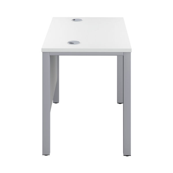 Jemini Rectangular Goal Post Desk 1000x600x730mm White/Silver KF821427