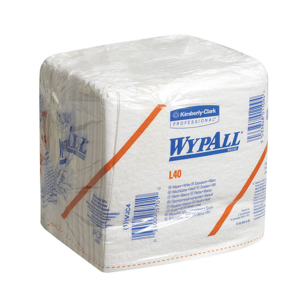 WypAll L40 Wipers 1 Ply Folded Sheets White (Pack of 18) 7471