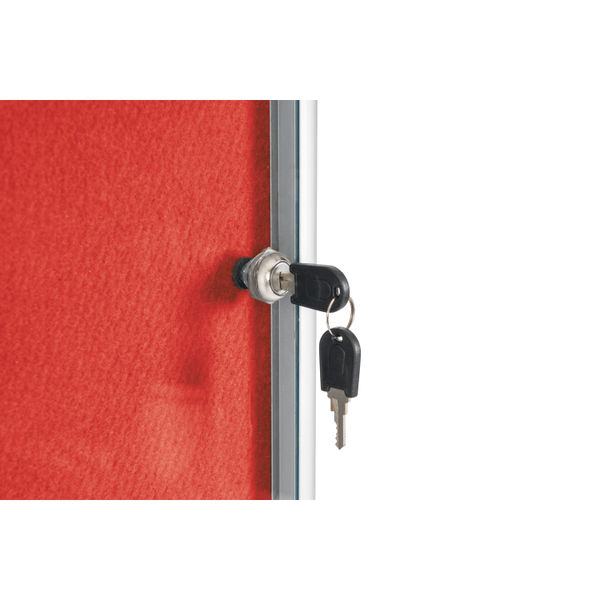 Bi-Office Enclore Display Case Red Felt Acrylic Aluminium Frame 32xA4 VT770105150