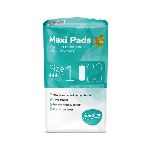 Interlude Maxi Pads Size 1 Packet x10 Pads (Pack of 24) 6438B