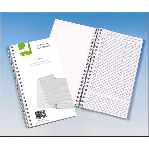 QConnect Wirebound Things to Do Today Book 150x280mm KF01339