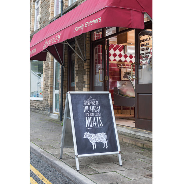 Deflecto A1 Pavement Display Board with Snap Frame Aluminium Silver PPA110S