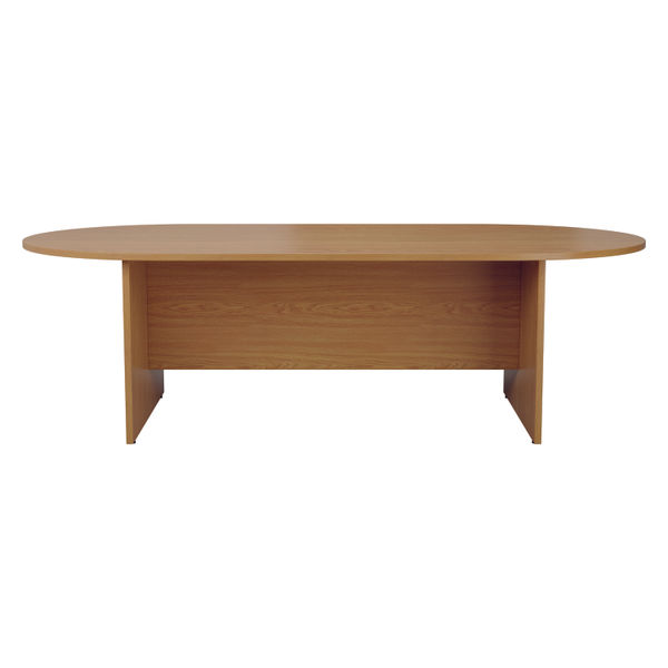 Jemini D-End Meeting Table 2400x1200x730mm Nova Oak KF816715