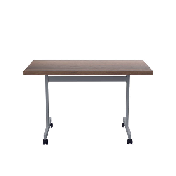 Jemini Rectangular Tilting Table 1200x700x720mm Dark Walnut/Silver KF816739