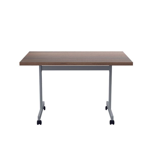 Jemini Rectangular Tilting Table 1200x800x720mm Dark Walnut/Silver KF816783