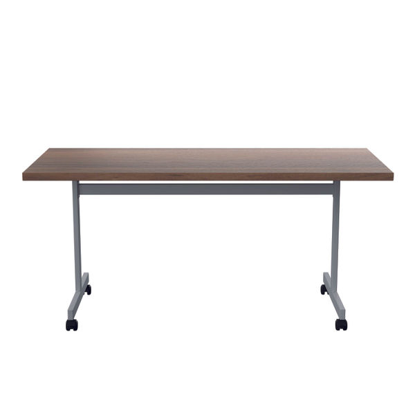 Jemini Rectangular Tilting Table 1600x700x720mm Dark Walnut/Silver KF816838