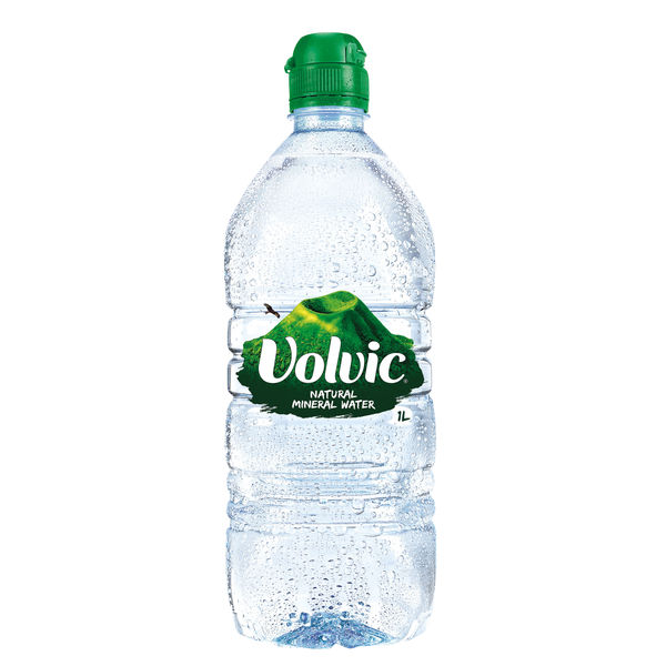 volvic glass bottle