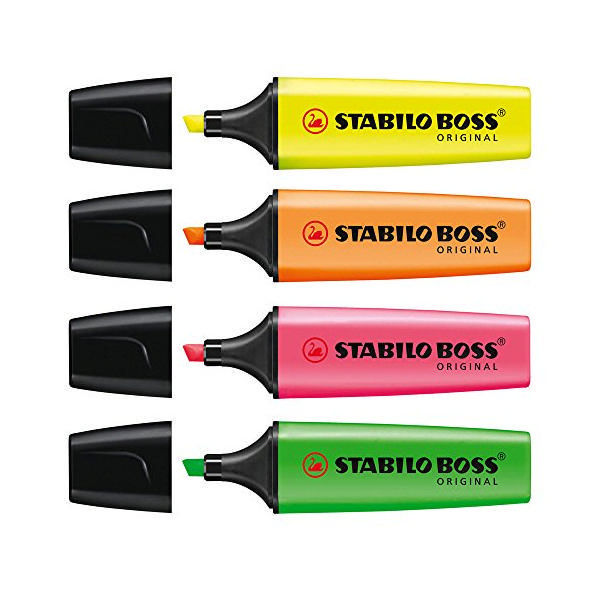 Stabilo Boss Original Highlighters Assorted Pack Of 4 70 4 Stabilo Boss Original Highlighters Assorted Pack Of 4 70 4
