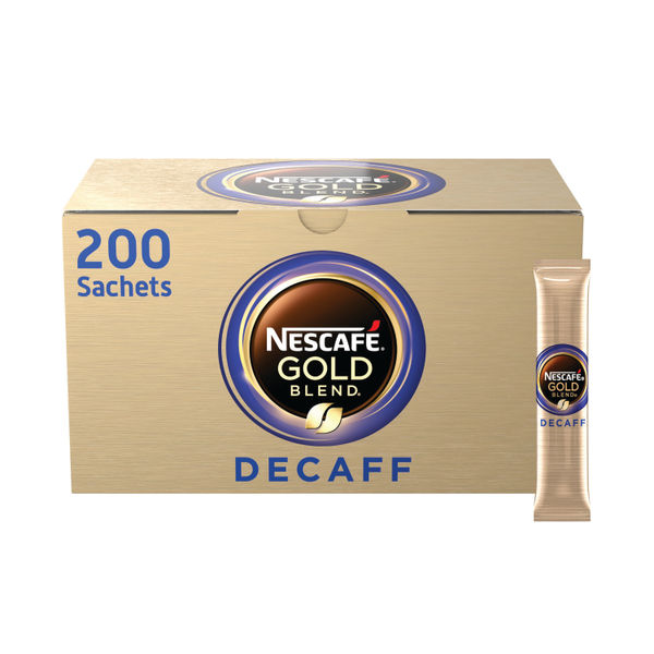 Nescafe Gold Blend Decaffeinated One Cup Coffee Sachets (Pack of 200) 12340522