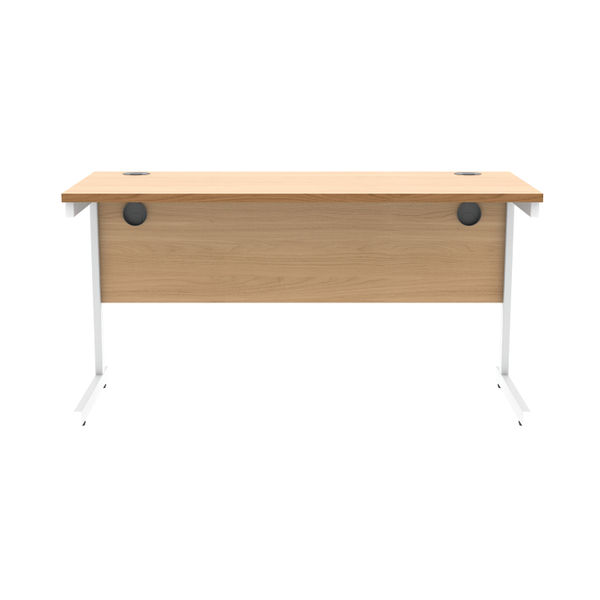 Astin Rectangular Single Upright Cantilever Desk 1400x600x730 Norwegian Beech/Arctic White KF824312