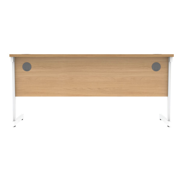 Astin Rectangular Single Upright Cantilever Desk 1600x600x730 Norwegian Beech/Arctic White KF824329
