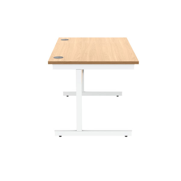 Astin Rectangular Single Upright Cantilever Desk 1200x800x730 Norwegian Beech/Arctic White KF824336