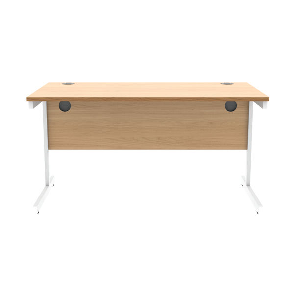 Astin Rectangular Single Upright Cantilever Desk 1400x800x730 Norwegian Beech/Arctic White KF824343