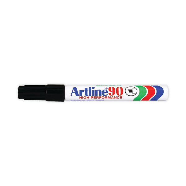 Artline 90 Chisel Tip Permanent Marker Black (Pack of 12) A901