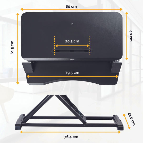 Fellowes Corsivo Sit/Stand Workstation Black 8091001