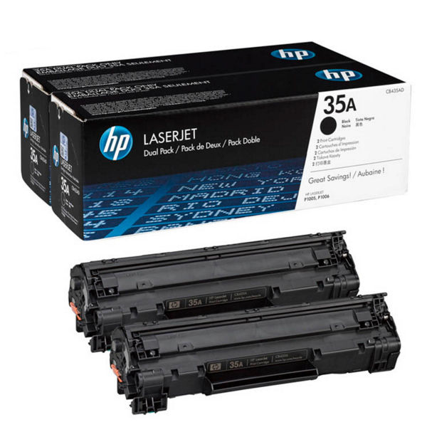 Hp 35a Black Laserjet Toner Cartridge 2 Pack Cb435ad 