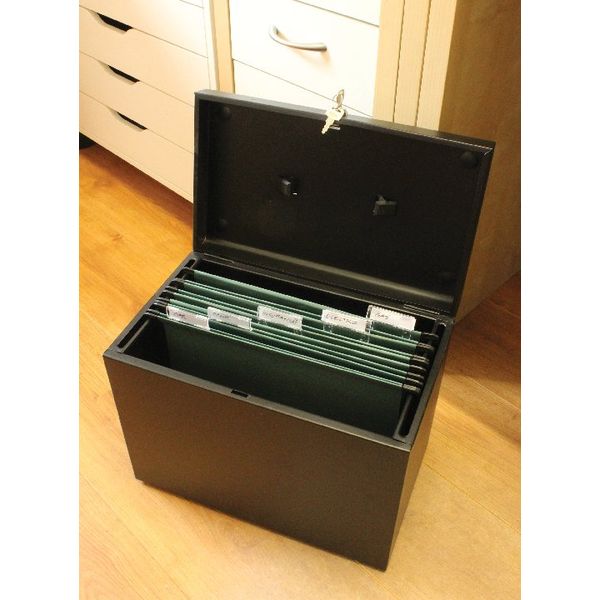 Cathedral Black A4 Lockable Metal Box File A4BK