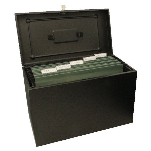 Cathedral Black Foolscap Lockable Metal Box File HOBK