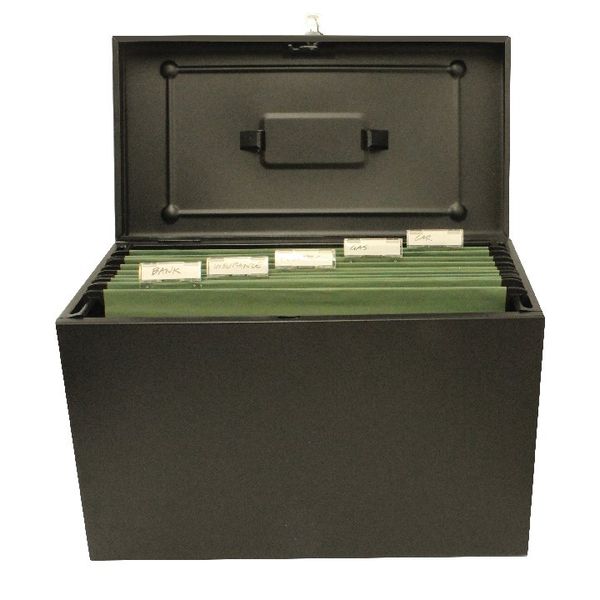 Cathedral Black Foolscap Lockable Metal Box File HOBK