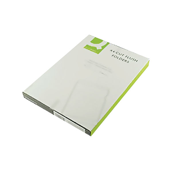 Q-Connect Cut Flush Folders A4 Clear (Pack of 100) KF24002