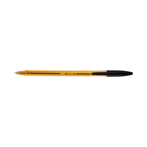 BIC Fine Cristal Transparent Black Ballpoint Pens, Pack of 50 - BC13448
