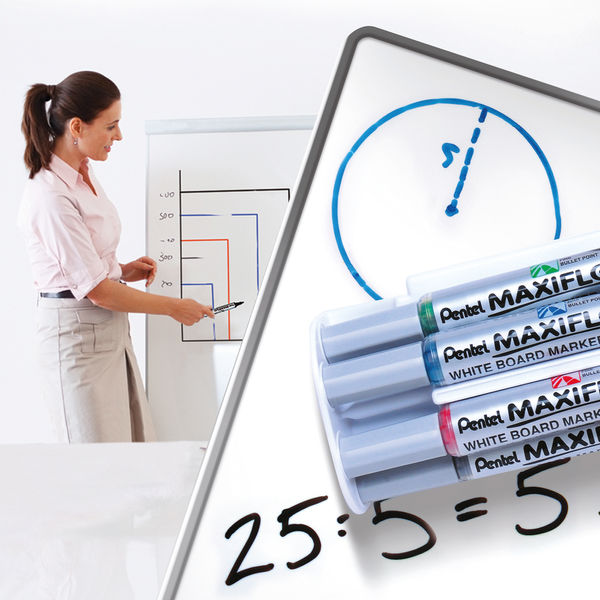 Pentel Maxiflo Assorted Whiteboard Markers (Pack of 4)