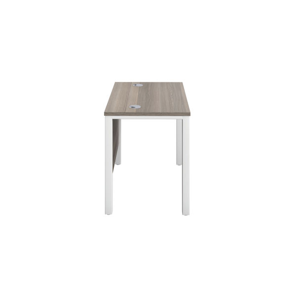 Jemini Rectangular Goal Post Desk 1000x600x730mm Grey Oak/White KF821373