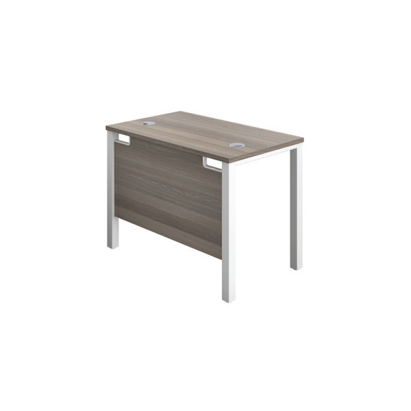 Jemini Rectangular Goal Post Desk 1000x600x730mm Grey Oak/White KF821373