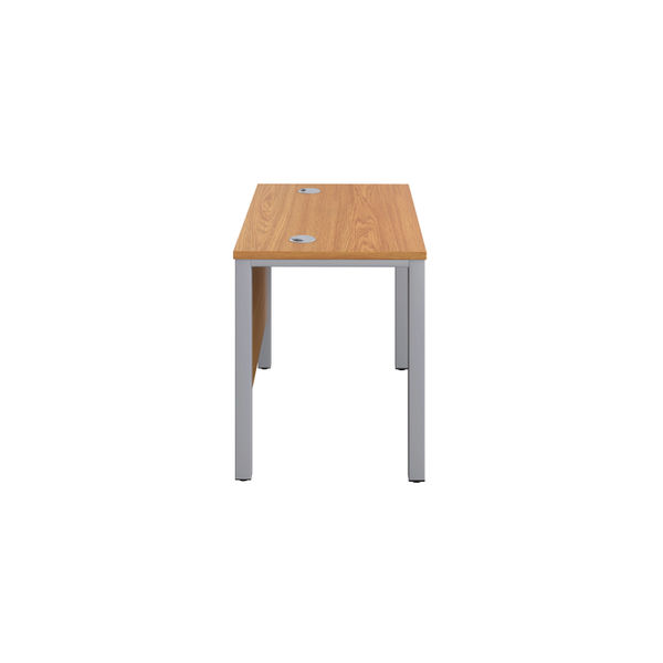 Jemini Rectangular Goal Post Desk 1000x600x730mm Nova Oak/Silver KF821403