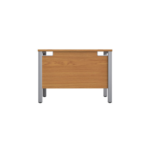 Jemini Rectangular Goal Post Desk 1000x600x730mm Nova Oak/Silver KF821403
