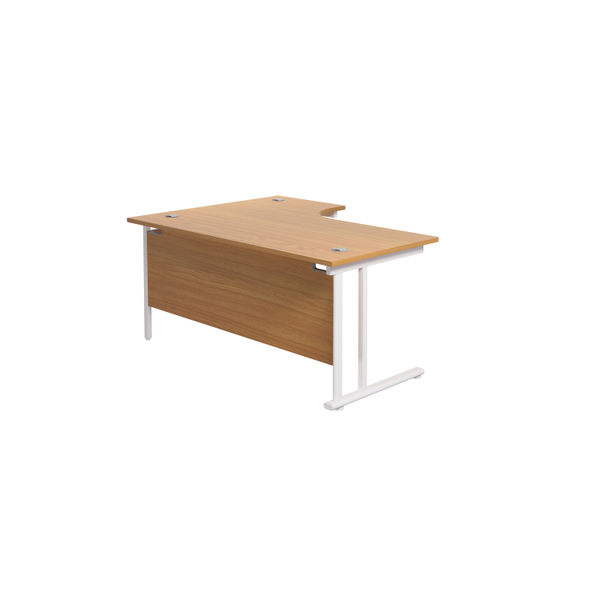 Jemini Radial Right Hand Cantilever Desk 1800x1200x730mm Nova Oak/White KF807964