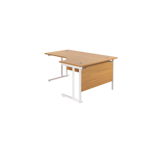 Jemini Radial Right Hand Cantilever Desk 1800x1200x730mm Nova Oak/White KF807964