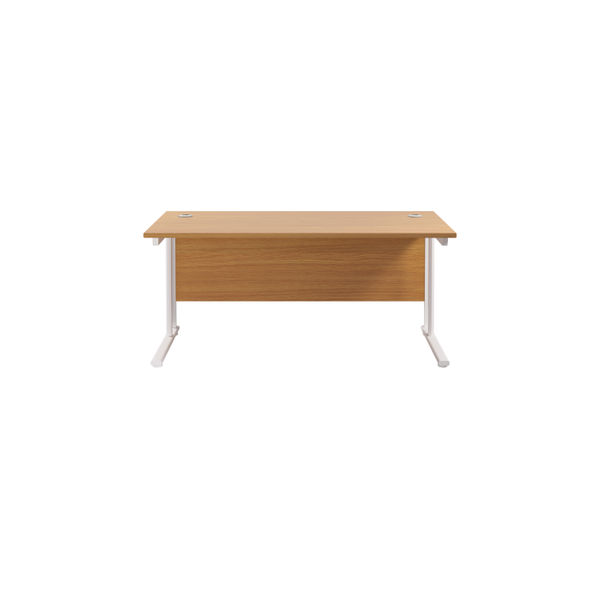 Jemini Rectangular Cantilever Desk 1600x800x730mm Nova Oak/White KF807124