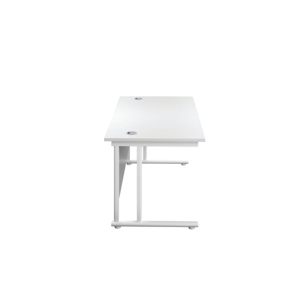 Jemini Rectangular Cantilever Desk 1800x800x730mm White/White KF807254