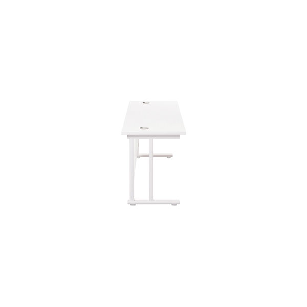 Jemini Rectangular Cantilever Desk 1600x600x730mm White/White KF806530
