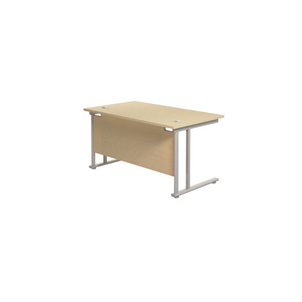 Jemini 1200x800mm Maple/Silver Rectangular Cantilever Desk