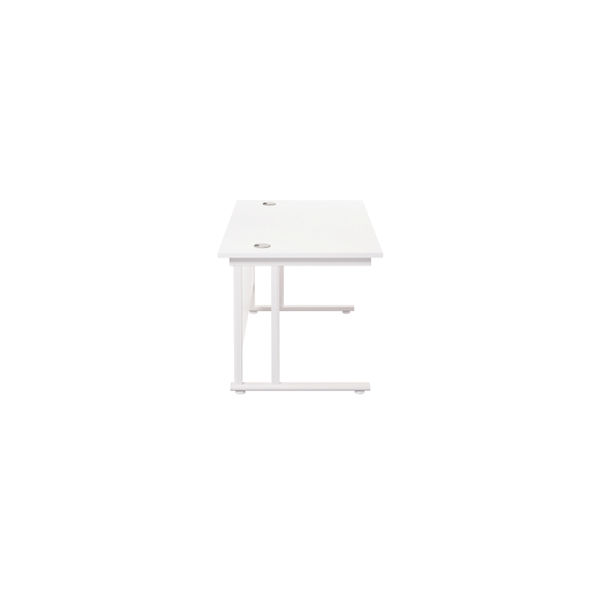 Jemini Rectangular Cantilever Desk 1200x800x730mm White/White KF806899